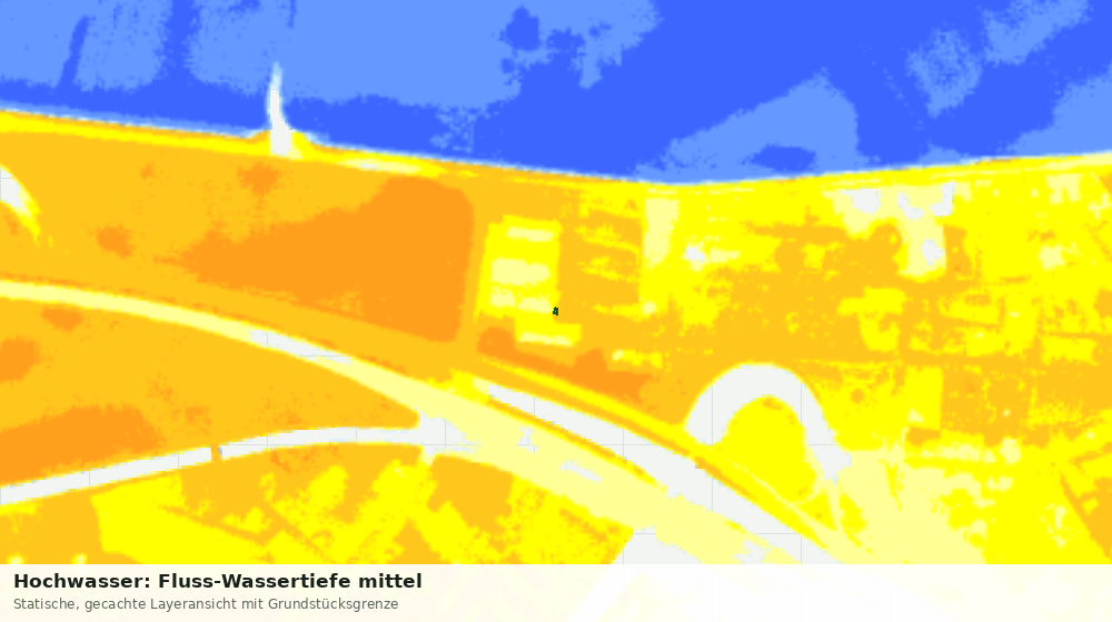 Statische Kartenansicht: Hochwasser: Fluss-Wassertiefe mittel