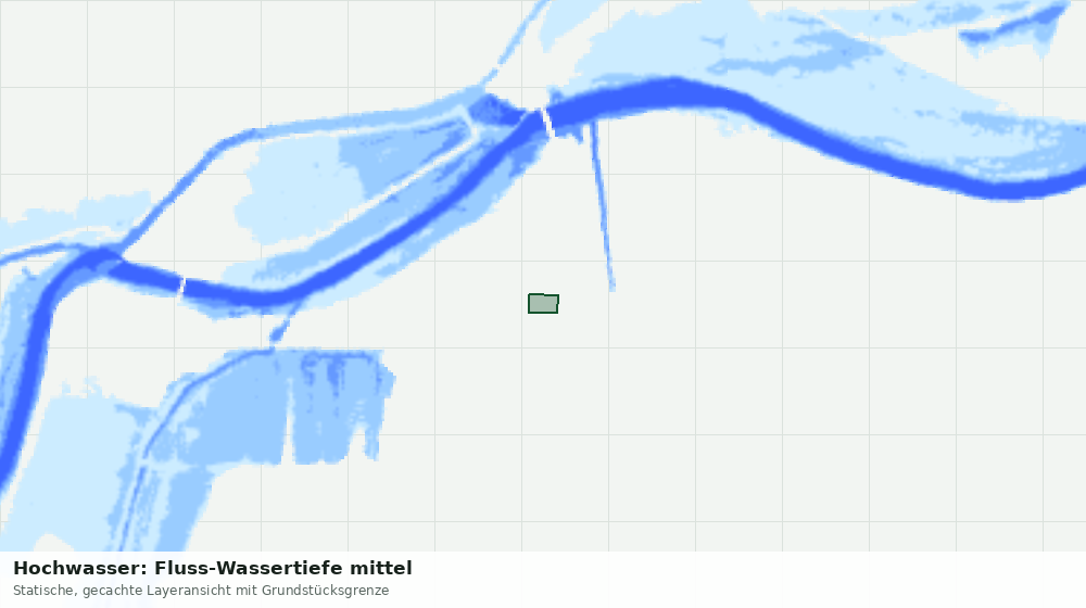 Statische Kartenansicht: Hochwasser: Fluss-Wassertiefe mittel