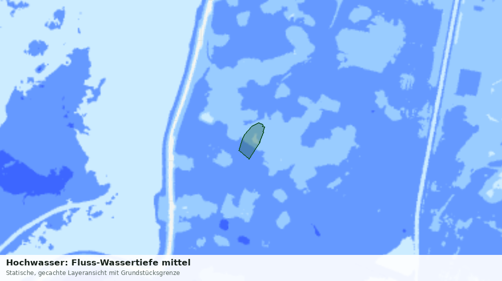 Statische Kartenansicht: Hochwasser: Fluss-Wassertiefe mittel
