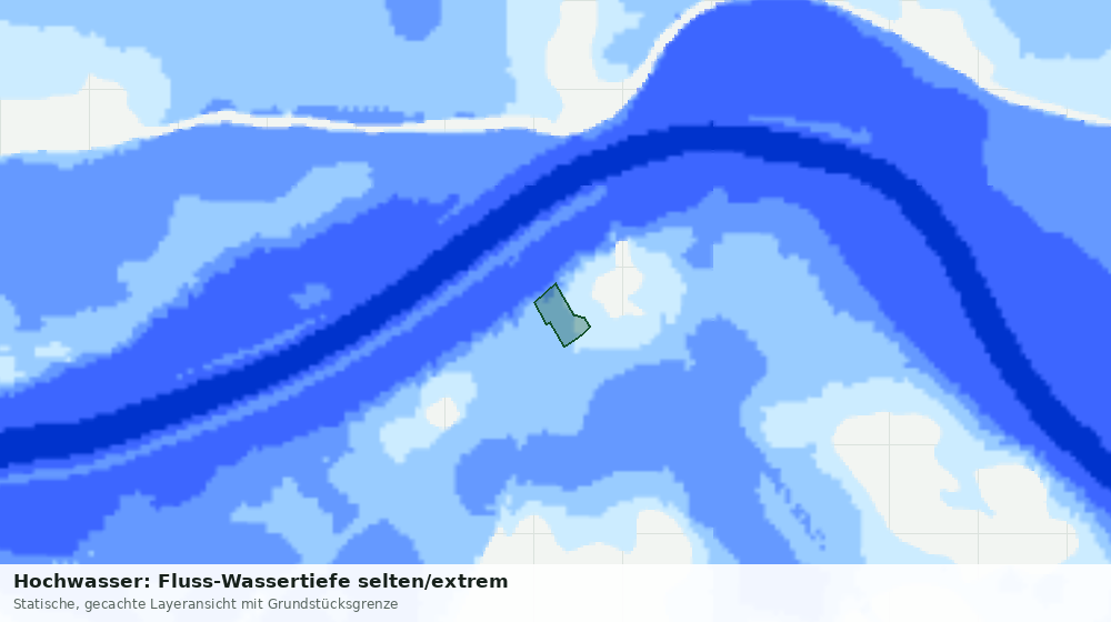 Statische Kartenansicht: Hochwasser: Fluss-Wassertiefe selten/extrem