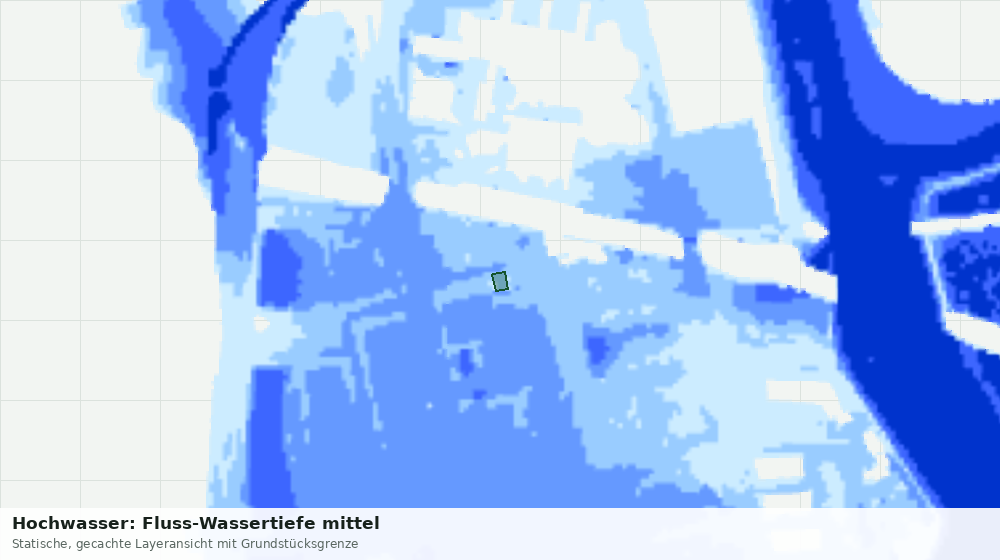 Statische Kartenansicht: Hochwasser: Fluss-Wassertiefe mittel