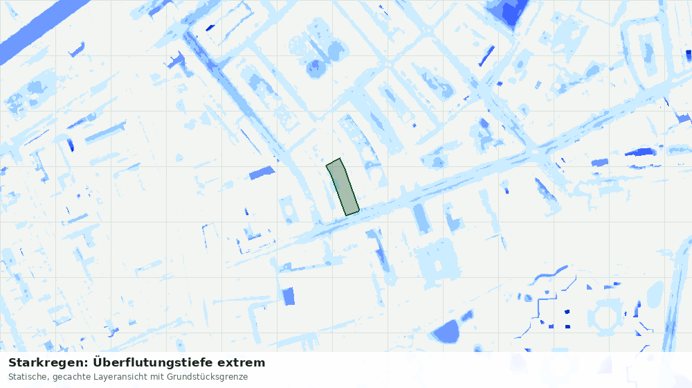 Statische Kartenansicht: Starkregen: Überflutungstiefe extrem