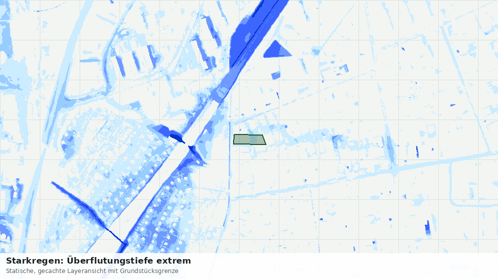 Statische Kartenansicht: Starkregen: Überflutungstiefe extrem