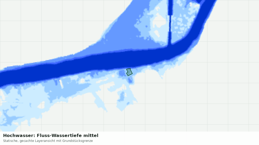 Statische Kartenansicht: Hochwasser: Fluss-Wassertiefe mittel