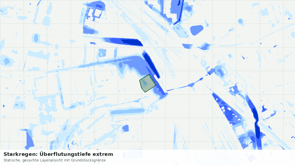 Statische Kartenansicht: Starkregen: Überflutungstiefe extrem