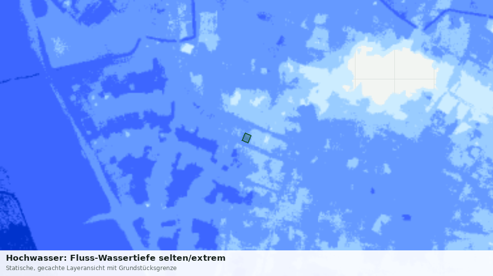 Statische Kartenansicht: Hochwasser: Fluss-Wassertiefe selten/extrem