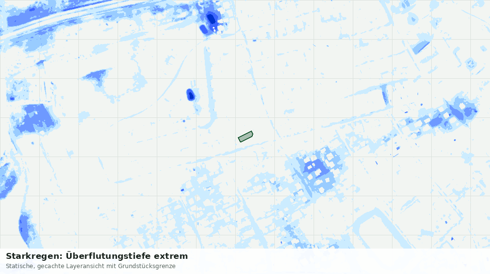 Statische Kartenansicht: Starkregen: Überflutungstiefe extrem