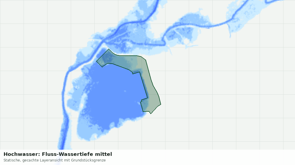 Statische Kartenansicht: Hochwasser: Fluss-Wassertiefe mittel