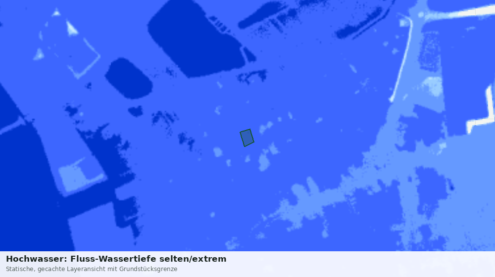 Statische Kartenansicht: Hochwasser: Fluss-Wassertiefe selten/extrem