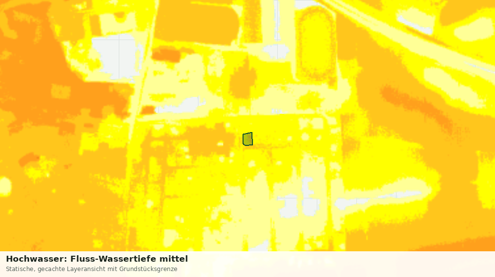 Statische Kartenansicht: Hochwasser: Fluss-Wassertiefe mittel