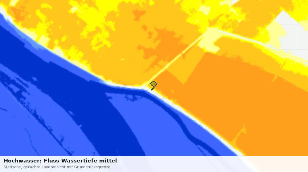 Statische Kartenansicht: Hochwasser: Fluss-Wassertiefe mittel