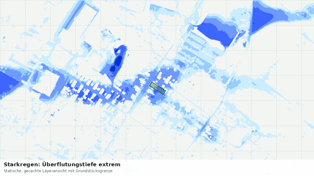 Statische Kartenansicht: Starkregen: Überflutungstiefe extrem