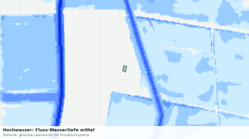 Statische Kartenansicht: Hochwasser: Fluss-Wassertiefe mittel