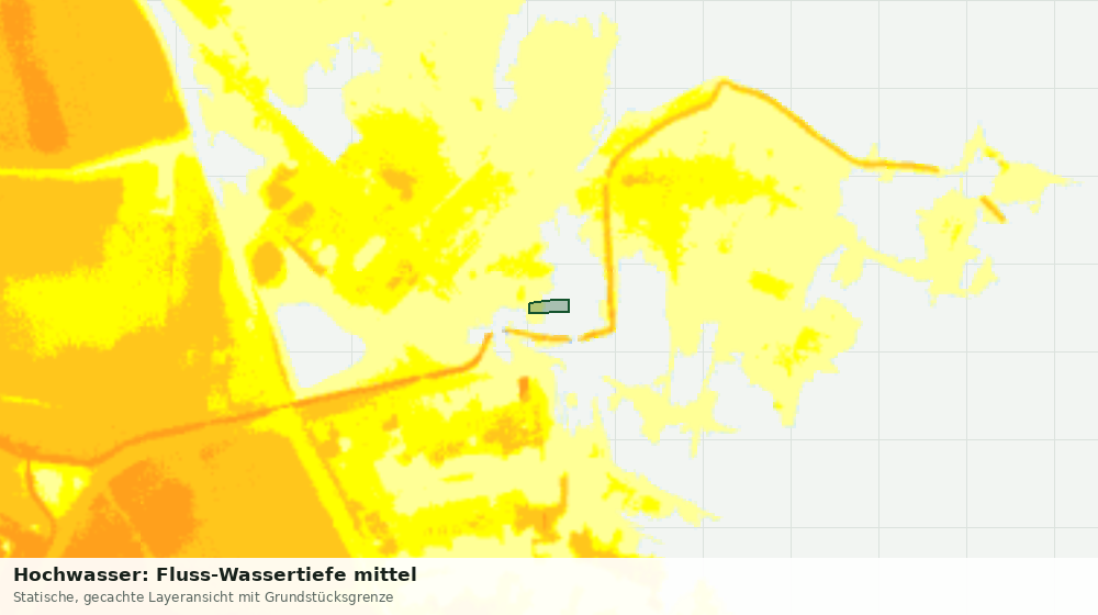 Statische Kartenansicht: Hochwasser: Fluss-Wassertiefe mittel