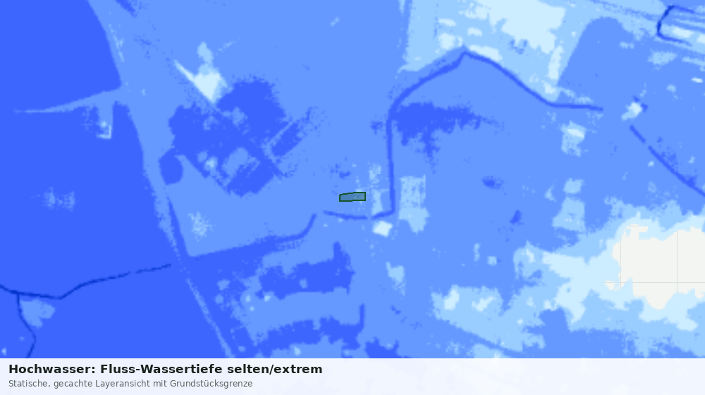 Statische Kartenansicht: Hochwasser: Fluss-Wassertiefe selten/extrem