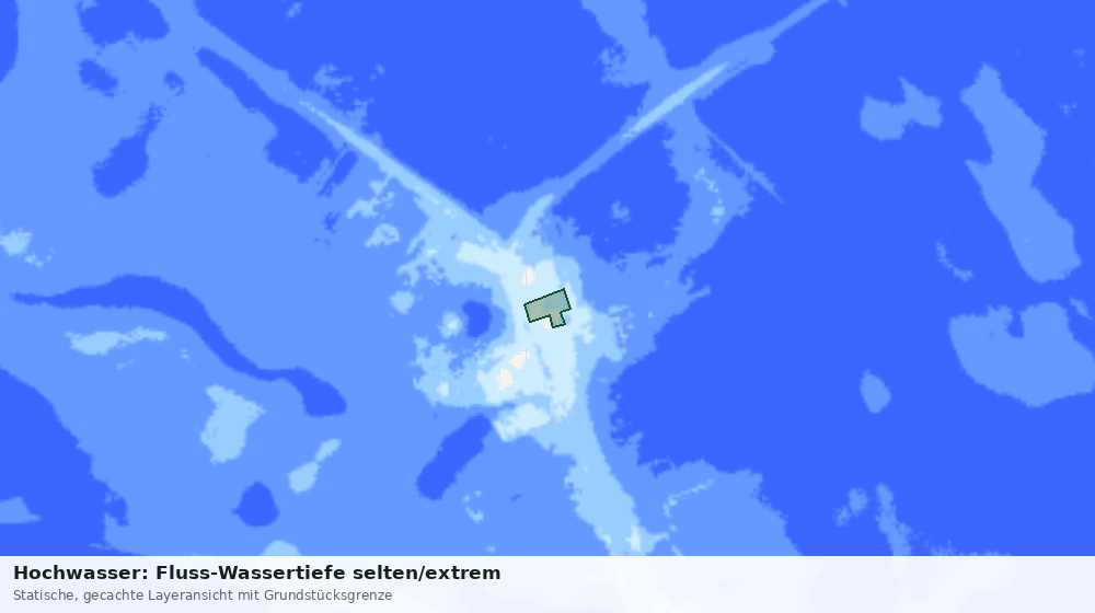 Statische Kartenansicht: Hochwasser: Fluss-Wassertiefe selten/extrem