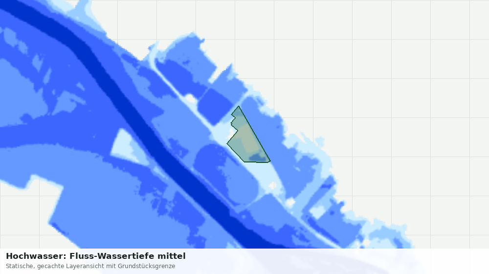 Statische Kartenansicht: Hochwasser: Fluss-Wassertiefe mittel