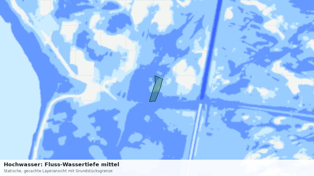 Statische Kartenansicht: Hochwasser: Fluss-Wassertiefe mittel