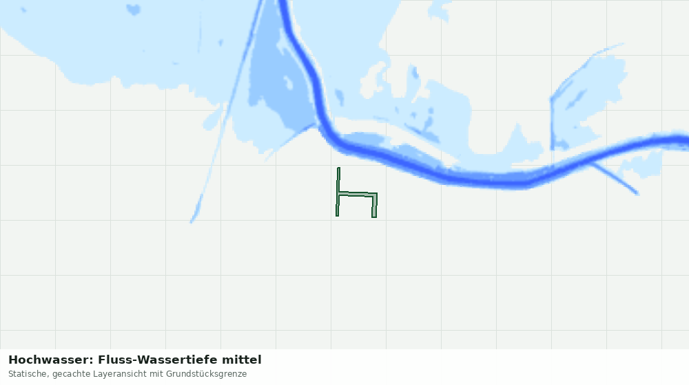 Statische Kartenansicht: Hochwasser: Fluss-Wassertiefe mittel