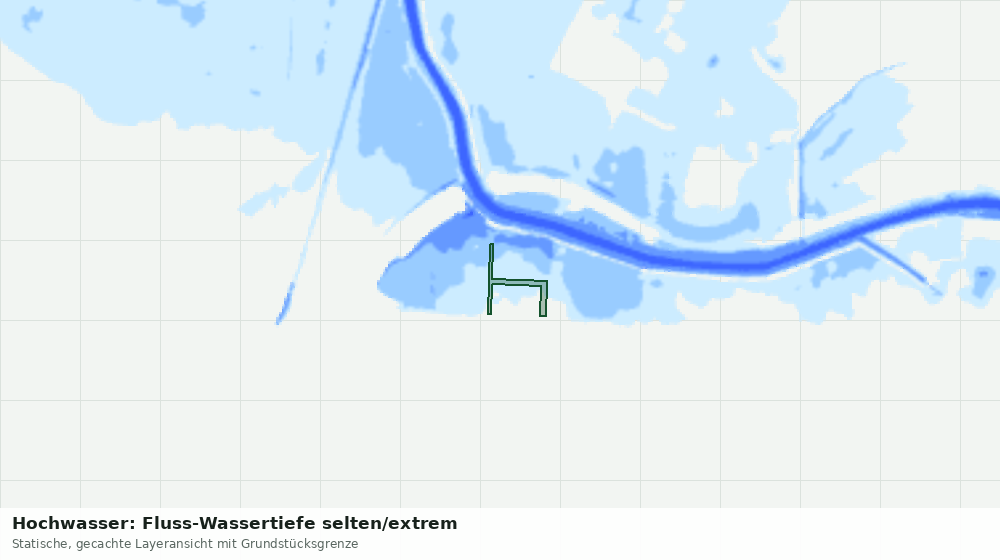 Statische Kartenansicht: Hochwasser: Fluss-Wassertiefe selten/extrem