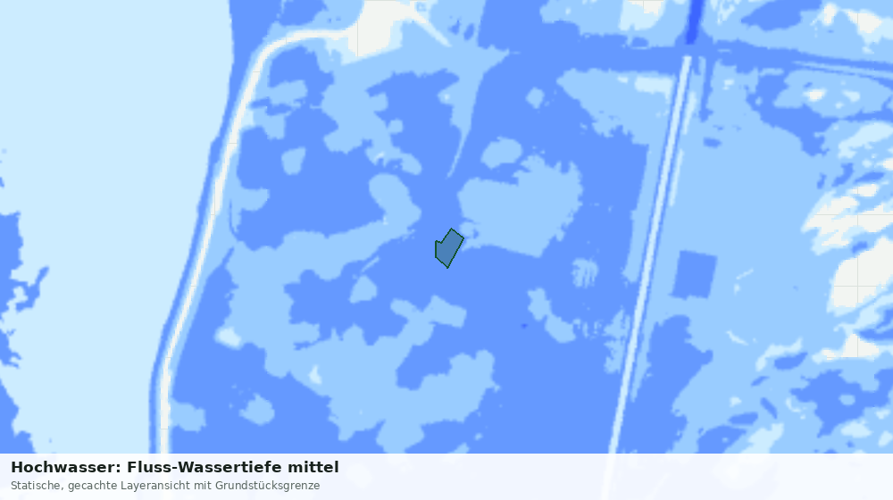 Statische Kartenansicht: Hochwasser: Fluss-Wassertiefe mittel