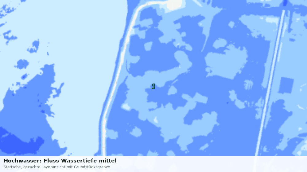 Statische Kartenansicht: Hochwasser: Fluss-Wassertiefe mittel