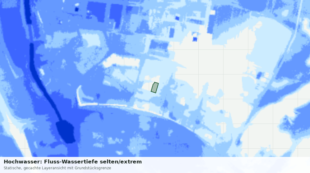 Statische Kartenansicht: Hochwasser: Fluss-Wassertiefe selten/extrem