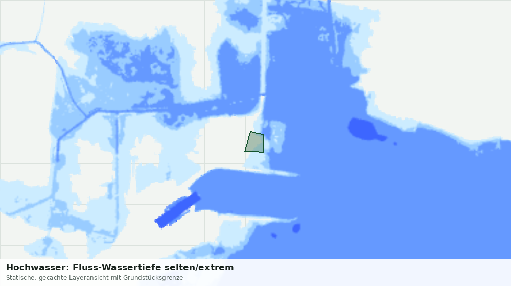 Statische Kartenansicht: Hochwasser: Fluss-Wassertiefe selten/extrem