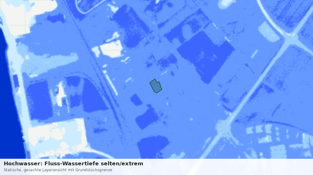 Statische Kartenansicht: Hochwasser: Fluss-Wassertiefe selten/extrem