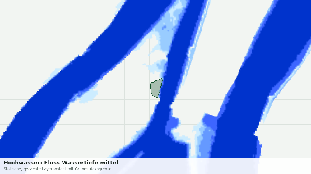 Statische Kartenansicht: Hochwasser: Fluss-Wassertiefe mittel