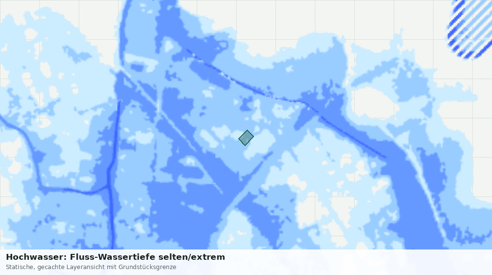 Statische Kartenansicht: Hochwasser: Fluss-Wassertiefe selten/extrem