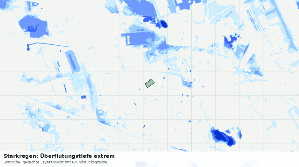 Statische Kartenansicht: Starkregen: Überflutungstiefe extrem