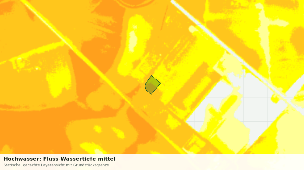 Statische Kartenansicht: Hochwasser: Fluss-Wassertiefe mittel