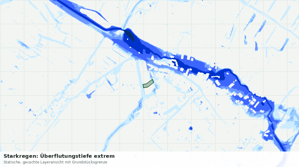 Statische Kartenansicht: Starkregen: Überflutungstiefe extrem