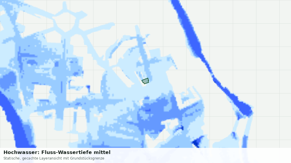 Statische Kartenansicht: Hochwasser: Fluss-Wassertiefe mittel