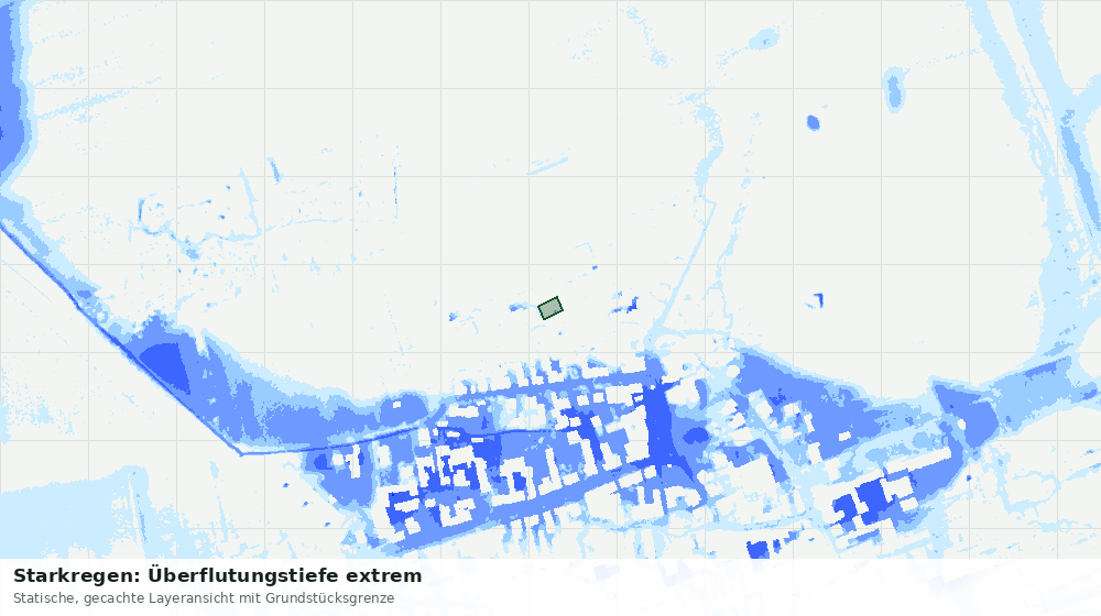 Statische Kartenansicht: Starkregen: Überflutungstiefe extrem