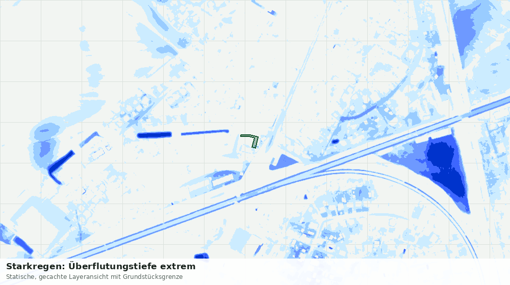 Statische Kartenansicht: Starkregen: Überflutungstiefe extrem