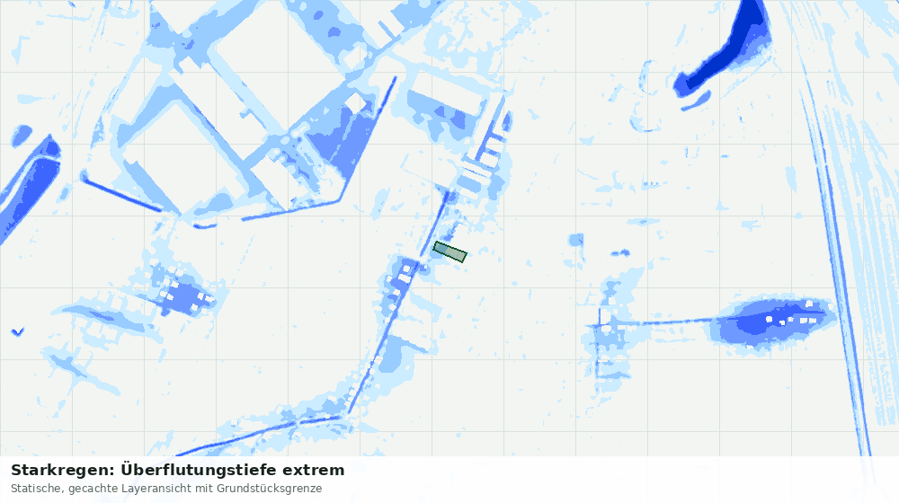 Statische Kartenansicht: Starkregen: Überflutungstiefe extrem