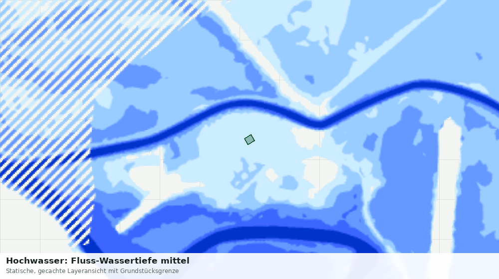 Statische Kartenansicht: Hochwasser: Fluss-Wassertiefe mittel