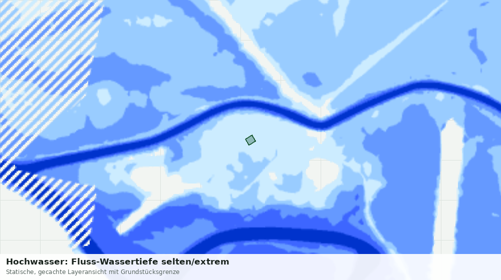 Statische Kartenansicht: Hochwasser: Fluss-Wassertiefe selten/extrem