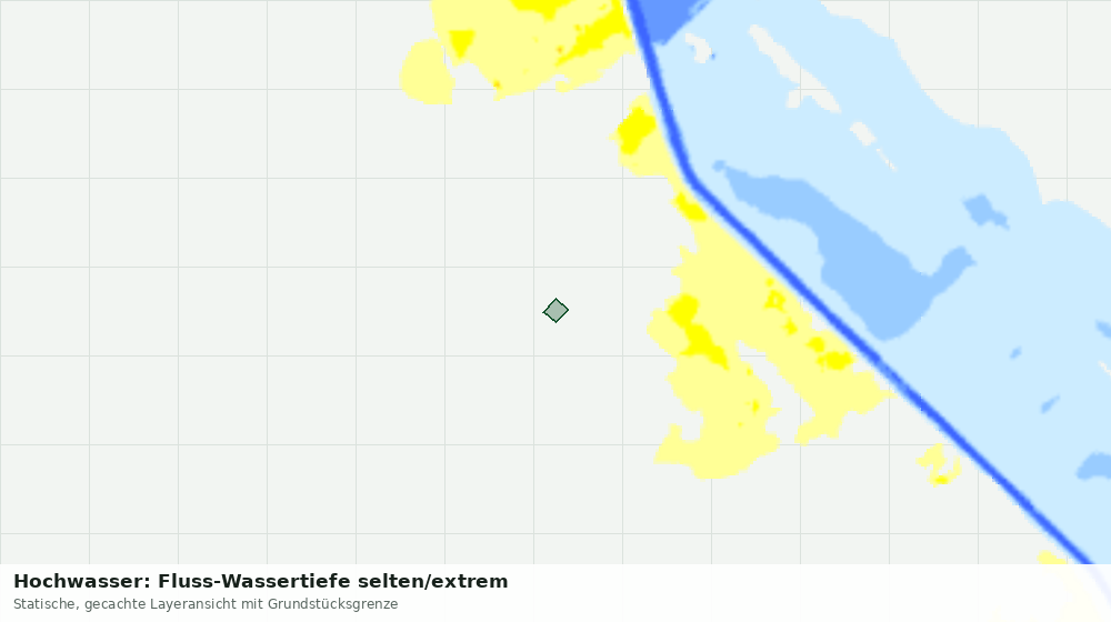Statische Kartenansicht: Hochwasser: Fluss-Wassertiefe selten/extrem