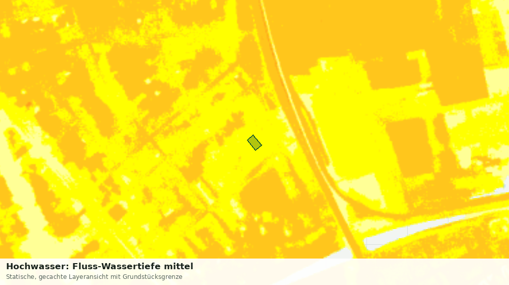Statische Kartenansicht: Hochwasser: Fluss-Wassertiefe mittel