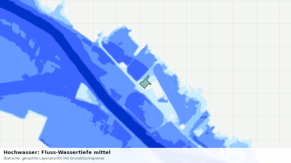 Statische Kartenansicht: Hochwasser: Fluss-Wassertiefe mittel