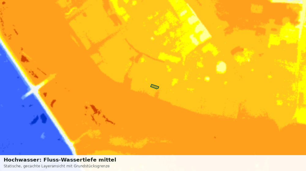 Statische Kartenansicht: Hochwasser: Fluss-Wassertiefe mittel