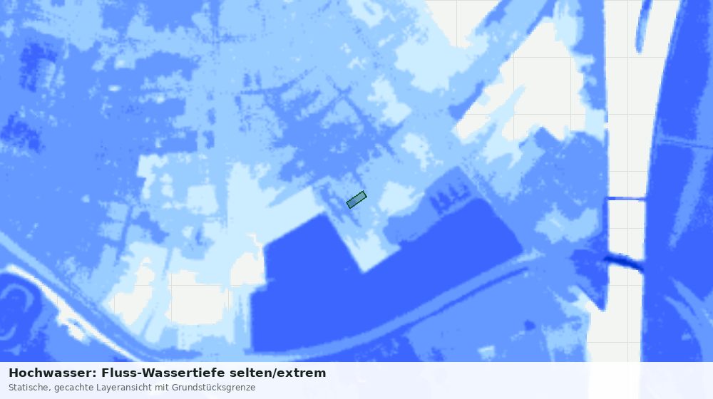 Statische Kartenansicht: Hochwasser: Fluss-Wassertiefe selten/extrem