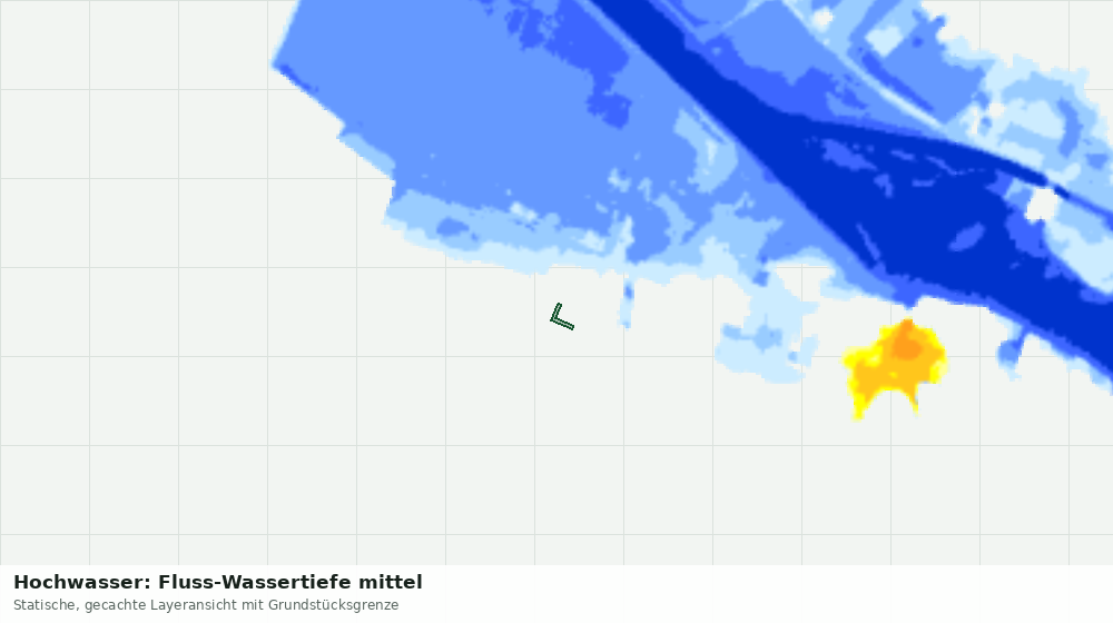 Statische Kartenansicht: Hochwasser: Fluss-Wassertiefe mittel
