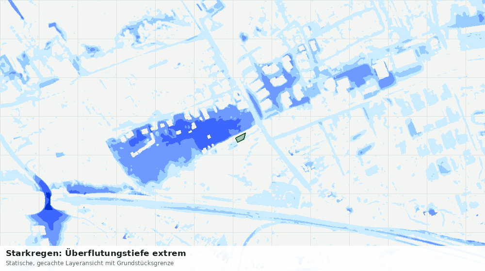 Statische Kartenansicht: Starkregen: Überflutungstiefe extrem