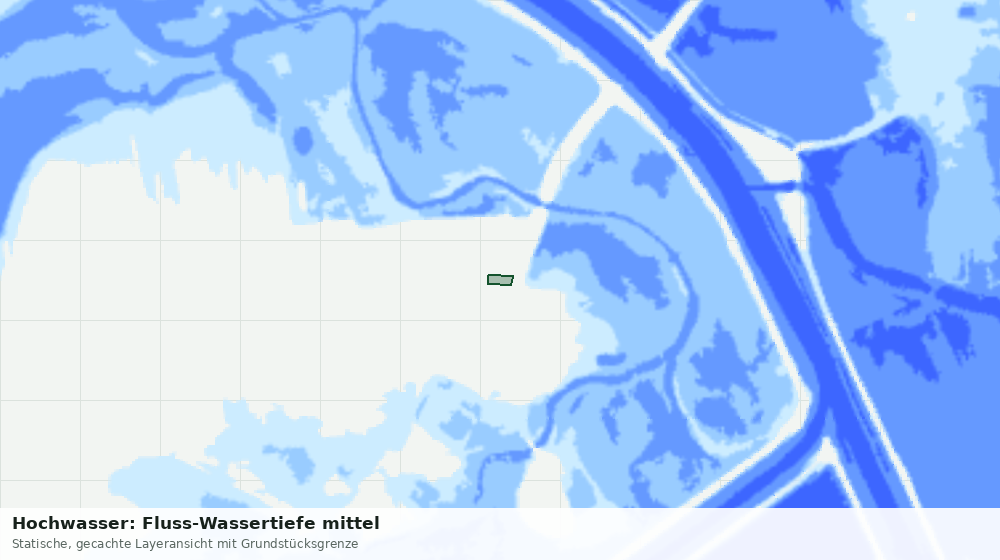 Statische Kartenansicht: Hochwasser: Fluss-Wassertiefe mittel