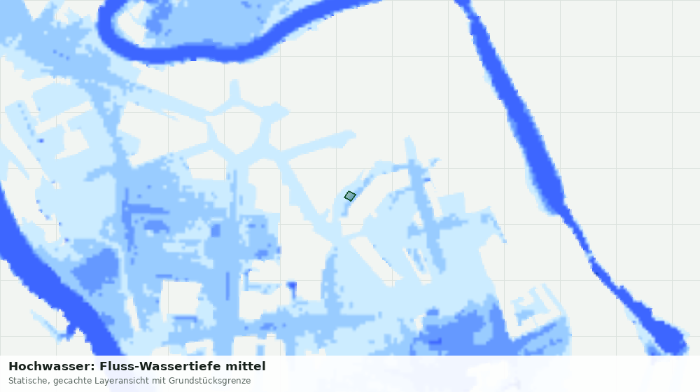 Statische Kartenansicht: Hochwasser: Fluss-Wassertiefe mittel