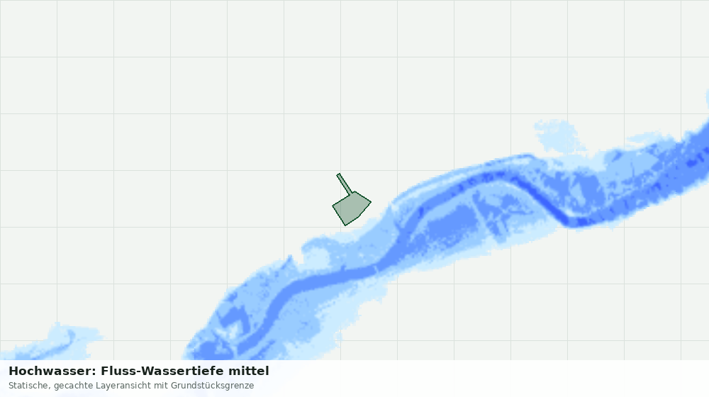 Statische Kartenansicht: Hochwasser: Fluss-Wassertiefe mittel